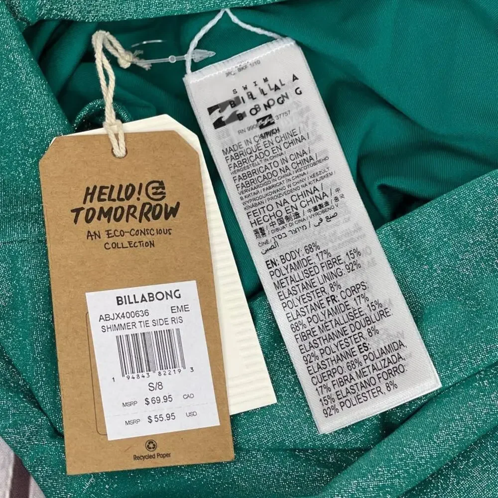 NWT Billabong Shimmer Side Bikini Bottoms Women's Size S/8